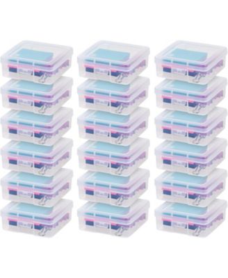 USA Pencil Case Box Storage Container for Organizing with Snap Lid, 18-Pack, Big capacity Stackable Plastic Pen Pouch for Craft Hobby Art