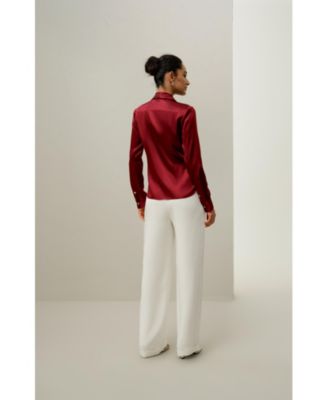 Women's Elegant Silhouette Silk Shirt