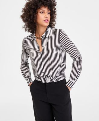 Women's Printed Gathered-Hem Shirt