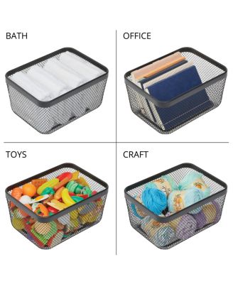 Metal Mesh Pantry Basket for Kitchen Storage - Set of 4 - Black