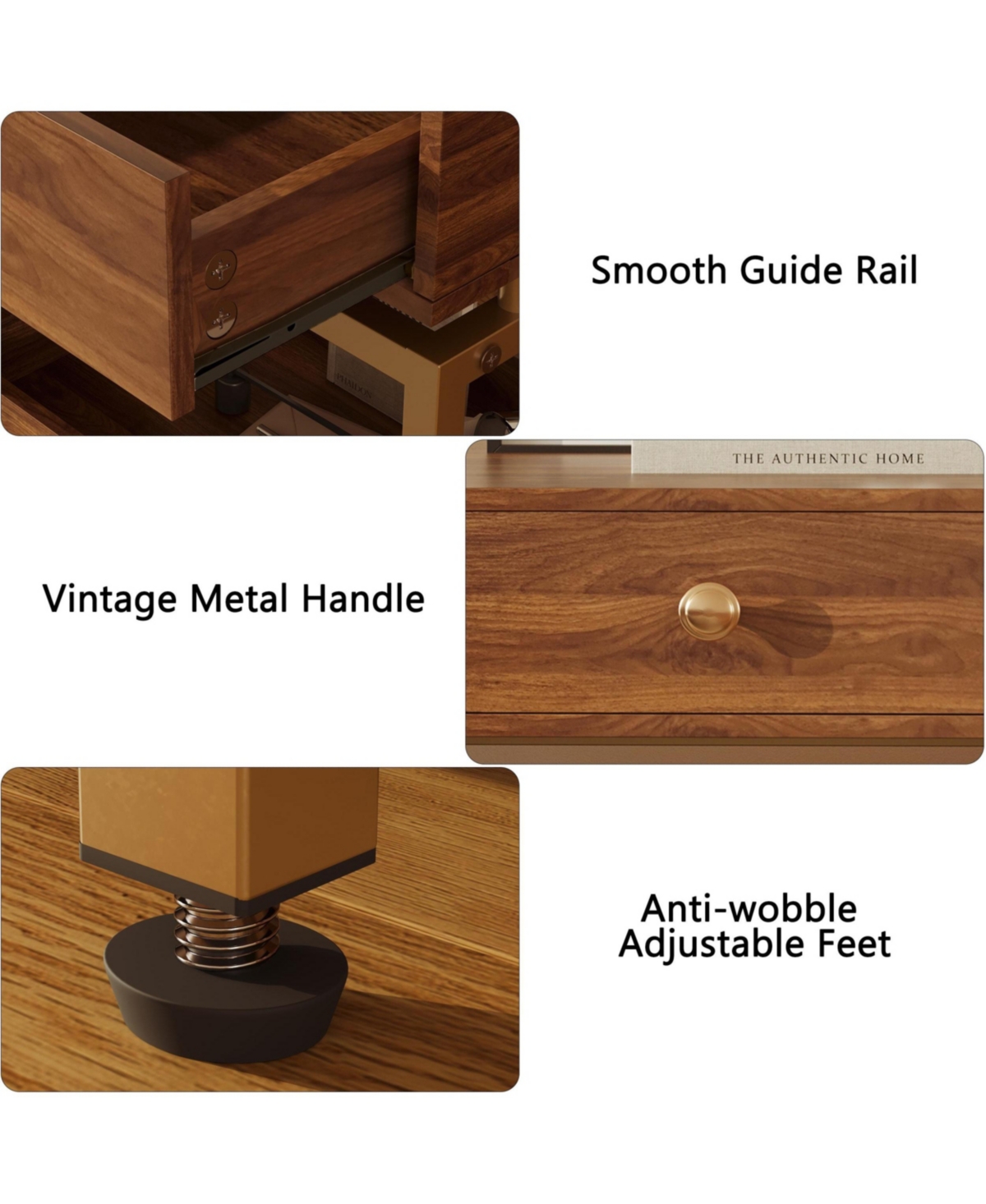 Cesicia Modern Nightstand End Table with Drawer and Open Shelf, 2 Tiers Sofa Side for Living Room, Bedroom