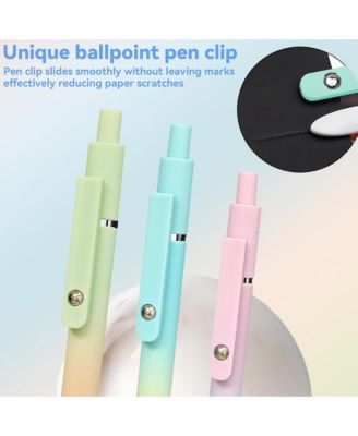 5Pcs Gel Pens, 0.7mm Black Ink Pens with Retractable Fine Point, Writing Supplies for Journaling and Note Taking (Gradient)