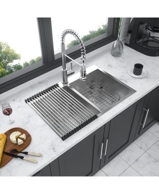 huluwat Double Bowl Kitchen Sink Drop In Stainless Steel 18 Gauge 50 and 50