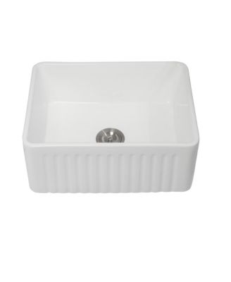 huluwat 24x18x10inch White Farmhouse Sink Ceramic Single Bowl Reversible Apron Front Laundry
