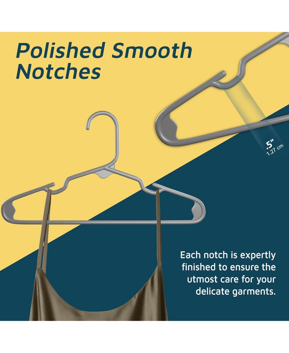 Lifemaster Kids Plastic Hangers, Gray, 11.6", with shoulder notches, space-saving, hold 5 lbs, ideal for baby, toddler & kids clothes, 20-pack.