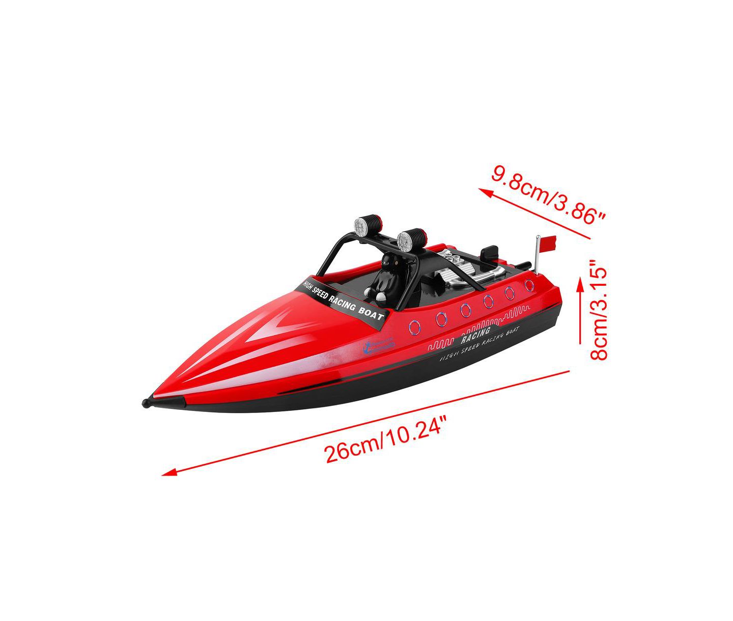 Детская игрушка Bruce & Shark WL917 2.4GHz High-Speed RC Jet Speedboat, цвет: Красный — фото 6