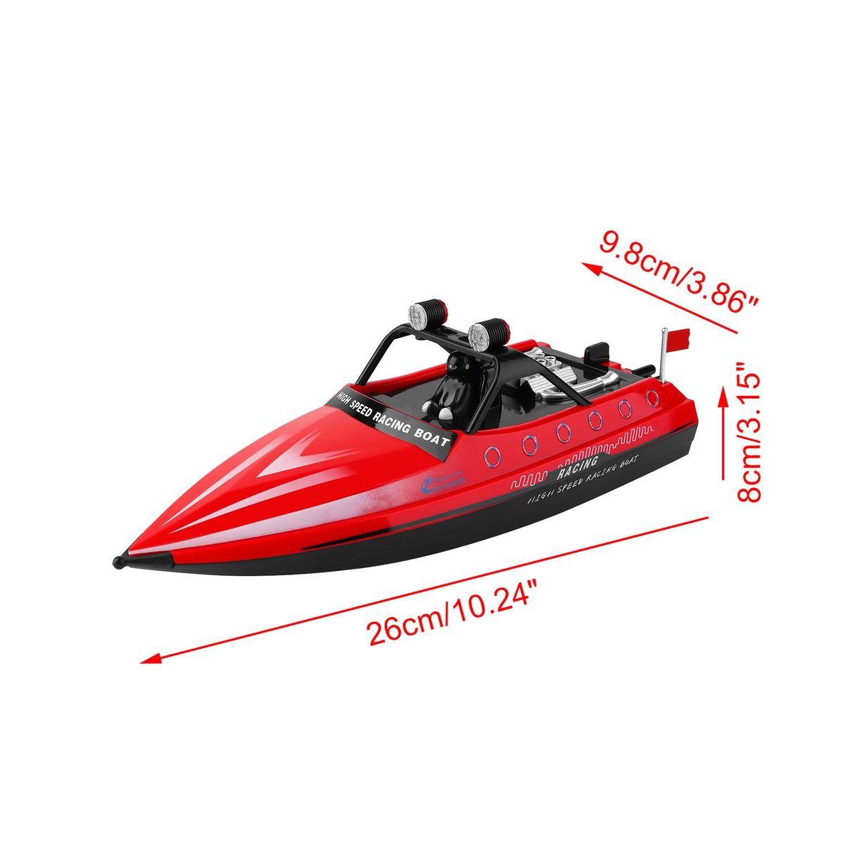 Bruce & Shark 2.4GHz Rc Jet Speedboat, 10 mph High-Speed Racing Boat with Safe Enclosed Propeller