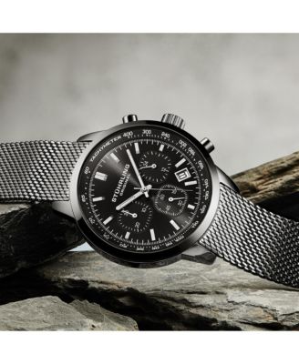 Chronoport 4082 Men s Quartz Chronograph Watch, 44mm Stainless Steel Mesh Bracelet