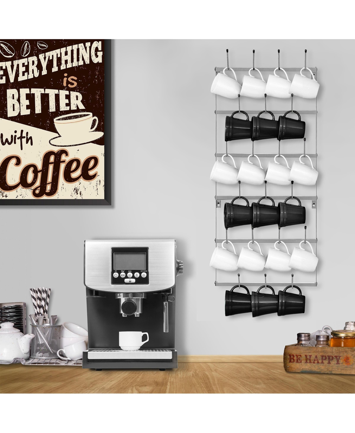 Sorbus Small 6-Tier Metal Mug Rack Organizer - for Home, Kitchen & Bar, Coffee Station (Holds 21)