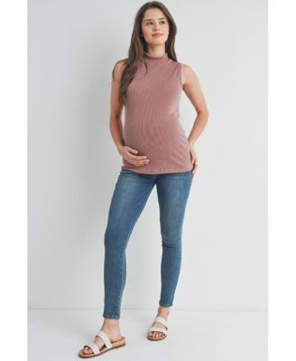 Maternity Sleeveless Mock Neck Tank Top