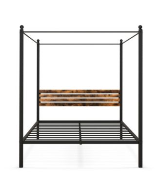  4-Post Canopy Bed Frame Rustproof Metal Noise-free with Foot Pads