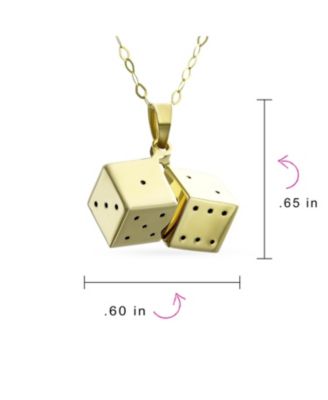 14K Yellow Gold Lady Lucky Gamblers Dice Pendant Charm