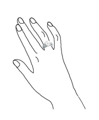 "Large White Pearl Cocktail Ring with Pave CZ Band, Silver Plated"