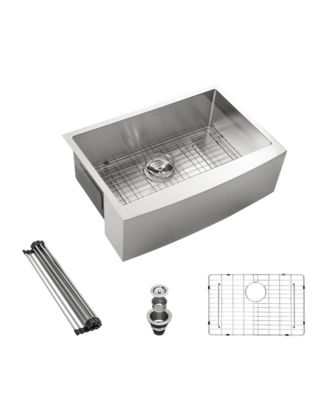 33x21x10inch Brushed Nickel Farmhouse Kitchen Sink Stainless Steel Apron Front 16 Gauge