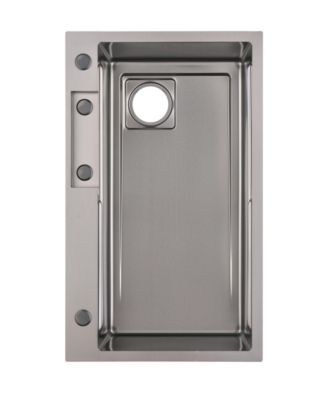 30x18inch Black Waterfall Kitchen Sink Stainless Steel Single Bowl Workstation with Cutting Board