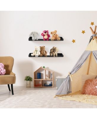 Garage Wall Shelves  24"x12", Black, 2 Pack