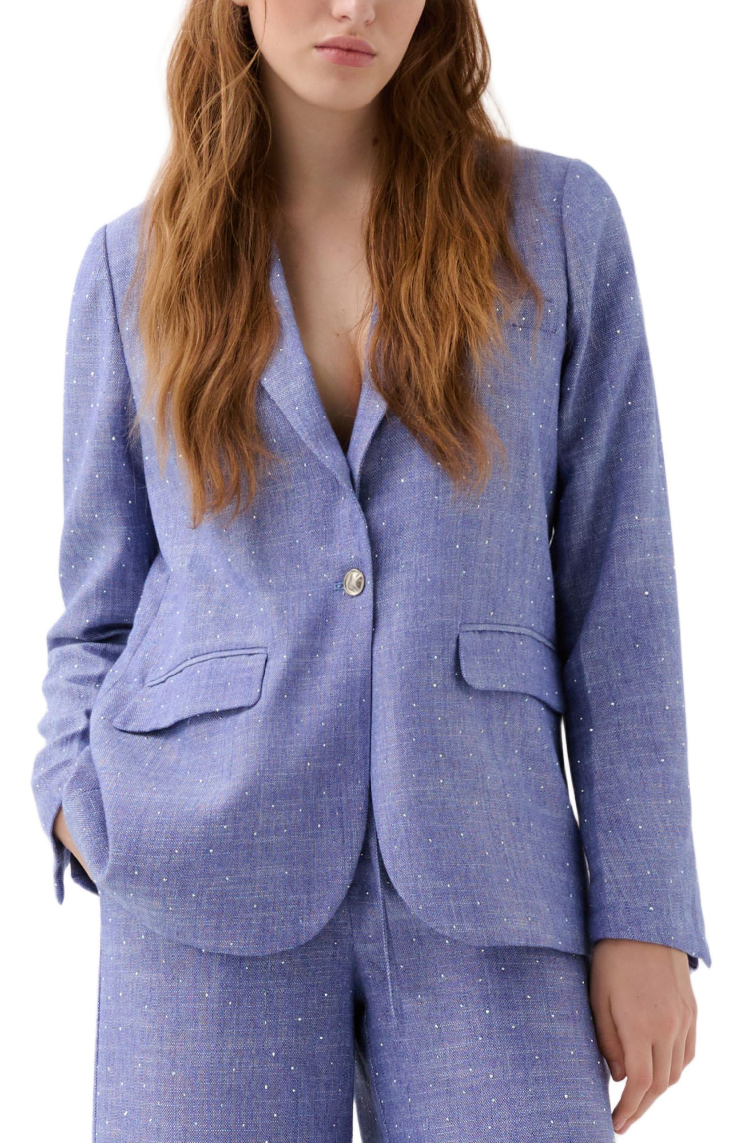 Women's Linen Studs Blazer
