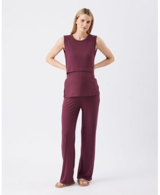 Maternity Ripe Peter Rib Nursing Tank Maroon