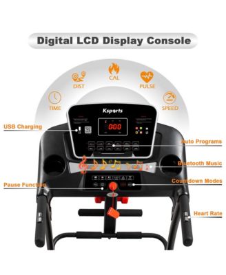 16 Inch Wide Foldable Home Treadmill w/ Bluetooth & Fitness Tracking App