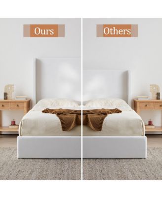 Carmen Upholstered Wingback Bed Frame with 52.3" High Headboard, King Size