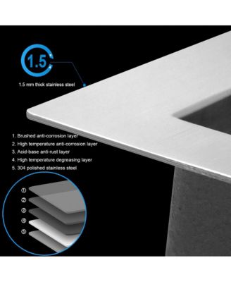 21" x 18" x 12" Undermount Laundry Sink, Stainless Steel, Deep Single Bowl, 16-Gauge Utility Tub