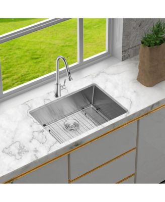 26x18x10inch Undermount Kitchen Sink Single Bowl Stainless Steel 16 Gauge Deep Basin