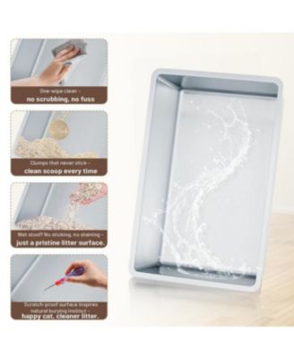 Extra Large Enclosed Stainless Steel Cat Litter Box Enclosure with Lid