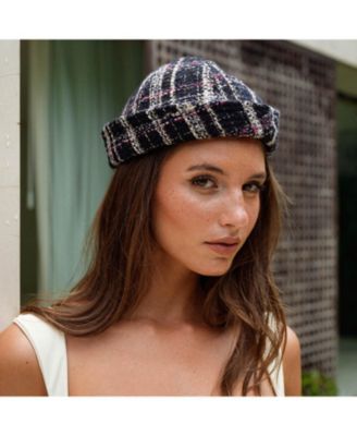 The Olive Sailor Hat in Black Tweed