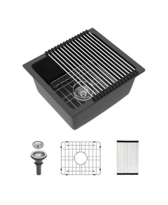 17.71x15.74x9 Inch Granite Composite Quartz Undermount Kitchen Sink