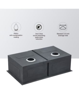 33x19x9inch Undermount Double Bowl Kitchen Sink Stainless Steel 16 Gauge 50 and 50