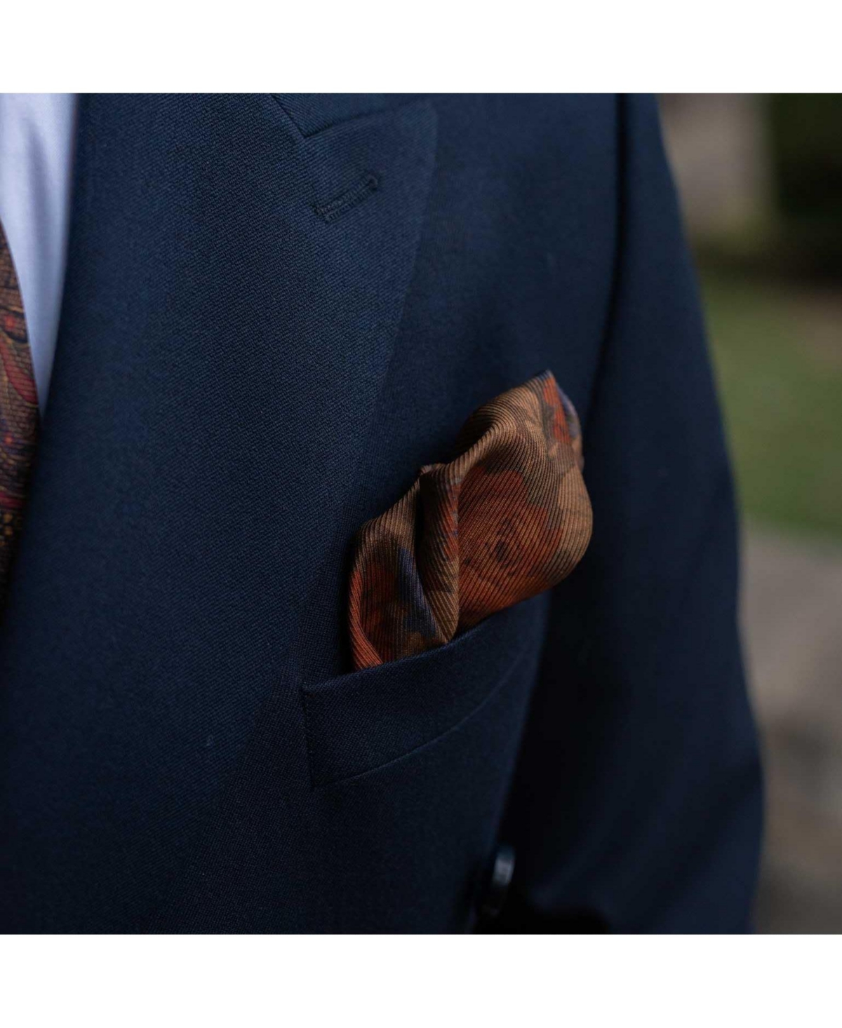 Elizabetta Men's Vico - Double Sided Silk Pocket Square for Men