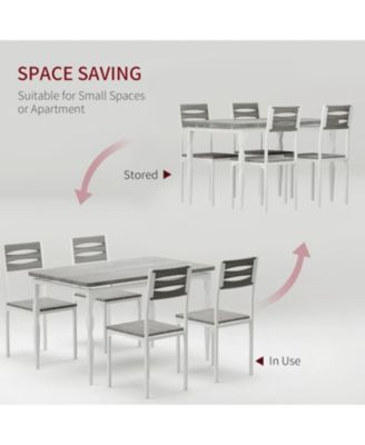 5 Piecs Dining Table Set, Farmhouse Style Dining Table and Chairs Set for 4, Dining Set for Dining Room Kitchen Apartment, Modern Sturdy Table