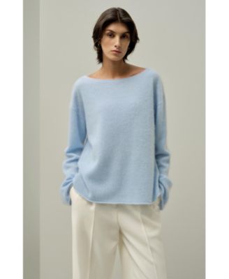 Women's Boat-Neck Brushed Cashmere Sweater