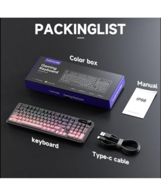 98-Key Waterproof Gaming Keyboard | 3-Mode RGB Backlit, Mechanical Feel for Gamers,Office Workers & Programmers(Laptop/Gaming)