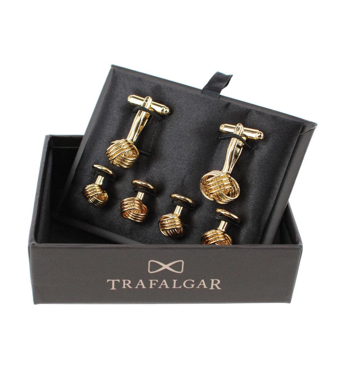 Trafalgar Men's Kenneth Knot Formal Set (2 Cuffs + 4 Studs)