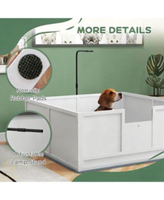 48.8 in. W Spacious Whelping Box for Dogs in White