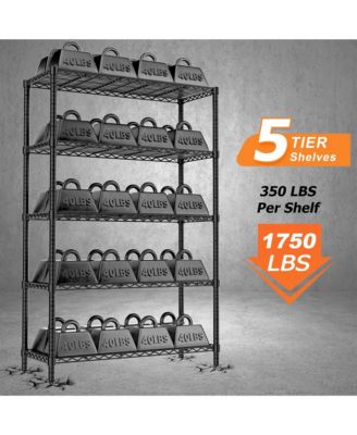 5-Tier 36 in W x 72 in H x 14 in D Height Adjustable Garage Wire Shelving Unit
