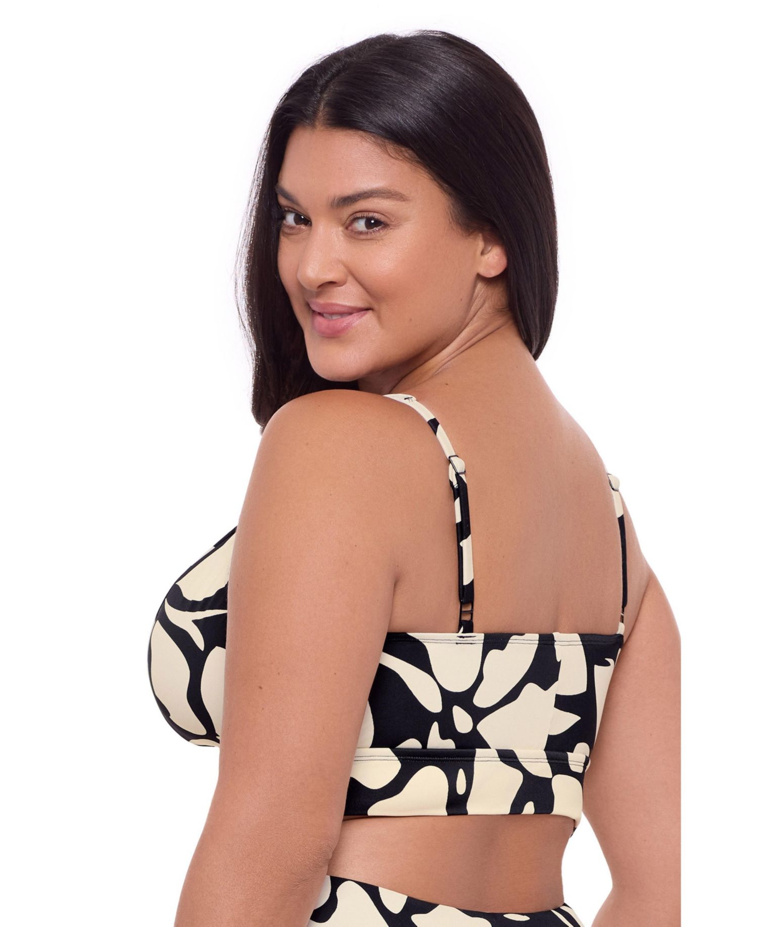 Women's Supportive Banded Plunge V-Neck Bralette Swimsuit Top