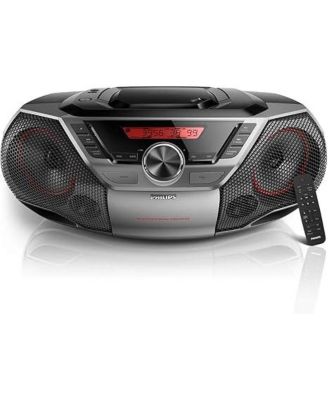 Phillips AZ700T CD Soundmachine, Portable Stereo Boombox With 12W Sound, USB Input For Playback, Headphone Jack, And Easy-To-Read LCD