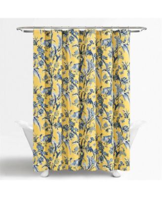 Exotic Birds Floral Polyester Shower Curtain