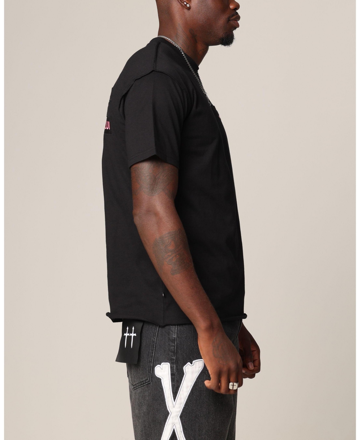 Saint Morta Men's Bleeding Hearts Club Cut T-Shirt Black