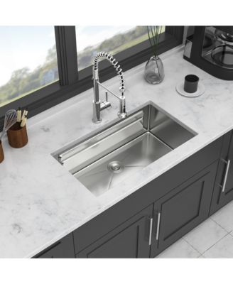 Undermount Workstation Kitchen Sink Stainless Steel Single Bowl 16 Gauge