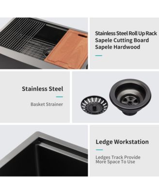 Farmhouse Kitchen Sink Workstation Apron Front Stainless Steel 16 Gauge