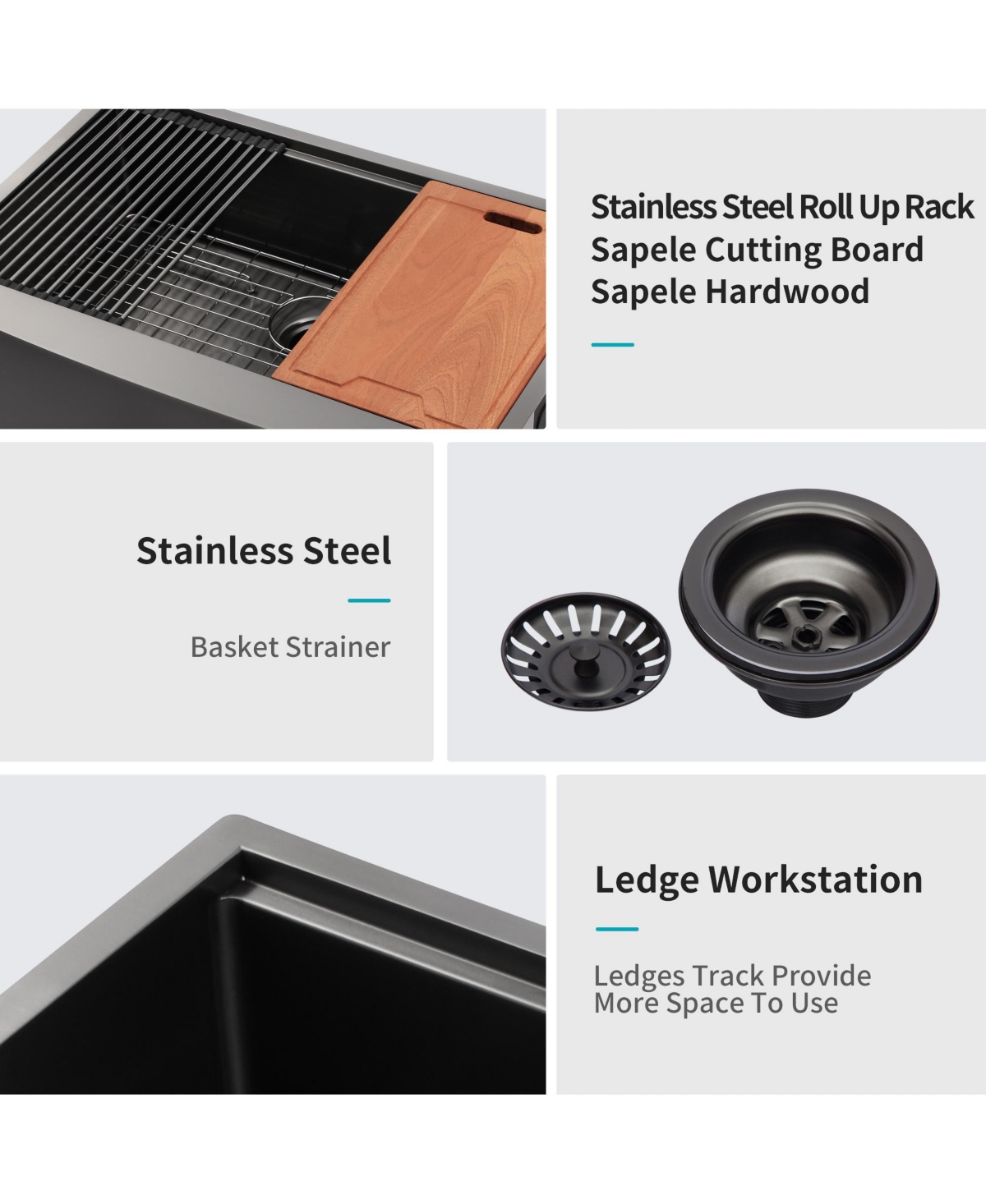 flynama Farmhouse Kitchen Sink Workstation Apron Front Stainless Steel 16 Gauge