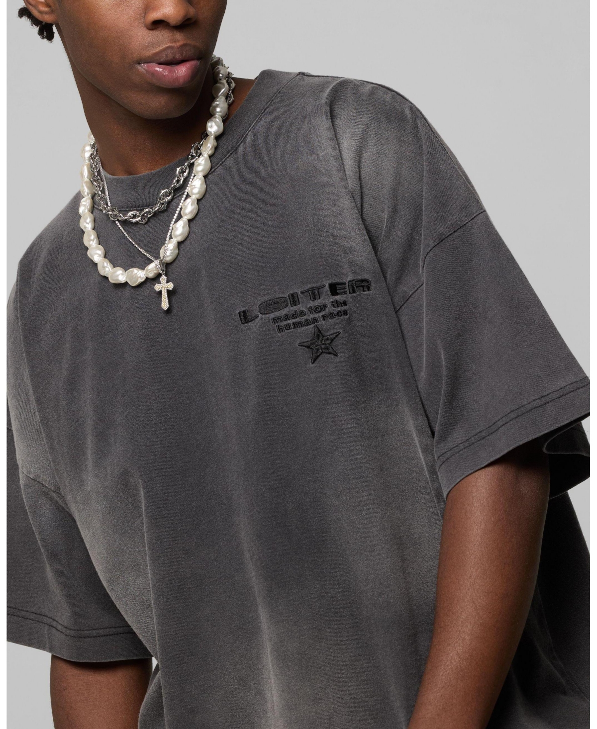 Loiter Men's Celestial T-Shirt Charcoal