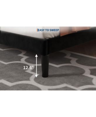 Easy Assembly Full Bed Frame Upholstered Platform Bed Space Saving, for Living Room, Guest Room