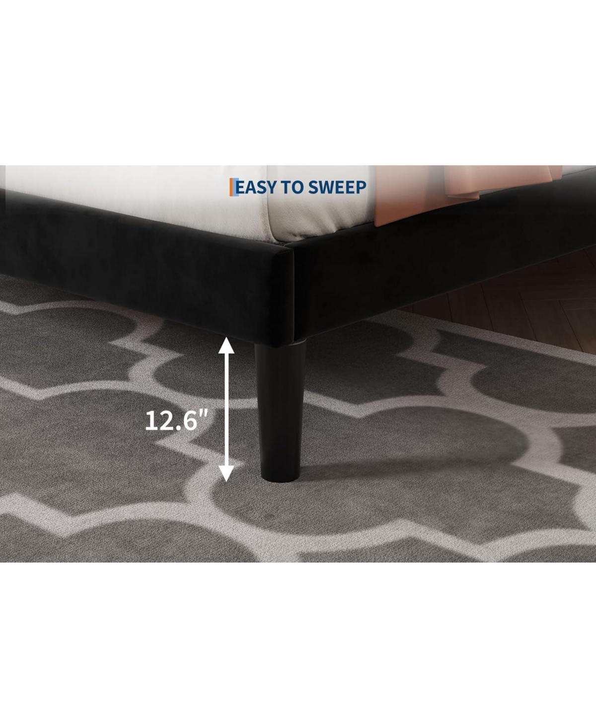 gaomon Easy Assembly Full Bed Frame Upholstered Platform Bed Frame Space Saving, for Living Room