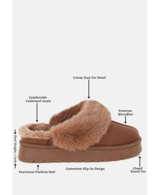 Women's Portho Faux Fur Slip Flat