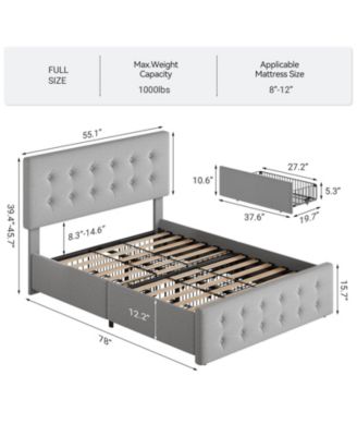 Easy Assembly Full Size Bed Frame Space Saving, for Living Room, Guest Room