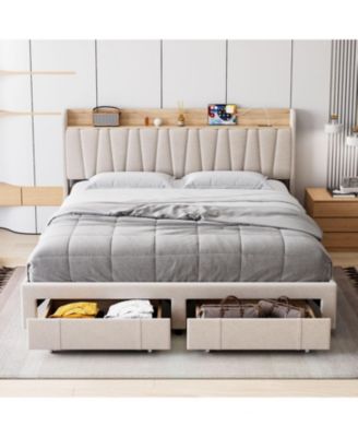 Easy Assembly King Size Bed Frame Space Saving, for Living Room, Guest Room